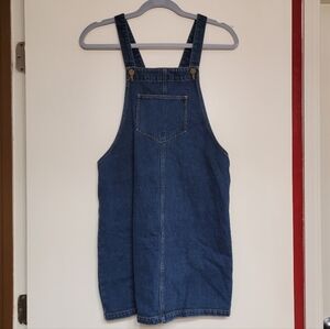 Twik Simons Denim Pinafore Overall Mini Dress Size Small